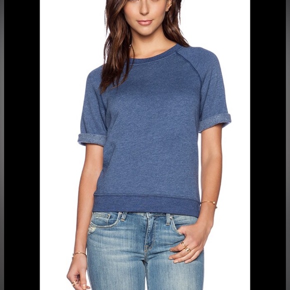 REVOLVE Tops - Genetic Los Angeles Short Sleeved Heather Army Sweatshirt from Revolve | M
